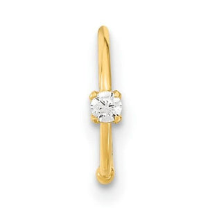14K 20 Gauge CZ Hoop Nose Ring Body Jewelry