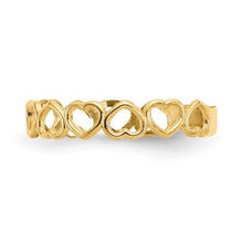 Load image into Gallery viewer, 14k Gold Open Hearts Toe Ring
