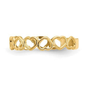 14k Gold Open Hearts Toe Ring